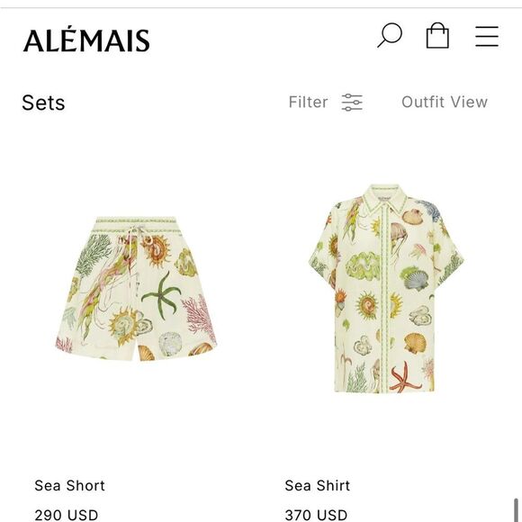 Alemais Sea Set - Selling the Sea Shirt AND Sea Shorts Together - Picture 9 of 12